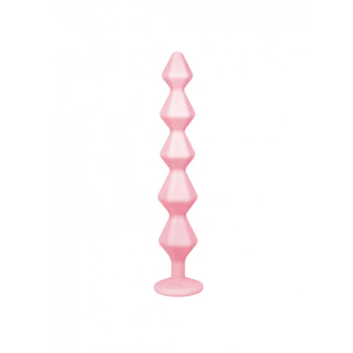 Anale Ketting Met Diamant - Lola Toys - Emotions - Beginner Beads - Buttplug met Kralen - Flexibele Anaal Ballen/ Kralen/ Ketting - Anal Beads - Anaalplug 100% Siliconen - Prostaat Stimulatie - P-Spot - Unisex - Chummy - Roze - Afbeelding 2