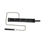 Verstelbare Halsband Met Ketting Riem - Collar - BDSM - Bondage - Luxe Verpakking - Party Hard - Fetish - Zwart - Afbeelding 5
