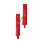 Aanpasbare Enkelboeien Met Vacht - Cuffs - BDSM - Bondage - Luxe Verpakking - Party Hard - Eternity - Rood - Afbeelding 5