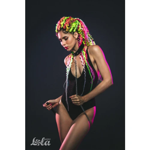 Verstelbare Halsband Met Ketting Riem - Collar - BDSM - Bondage - Luxe Verpakking - Party Hard - Wild - Zwart - Afbeelding 5