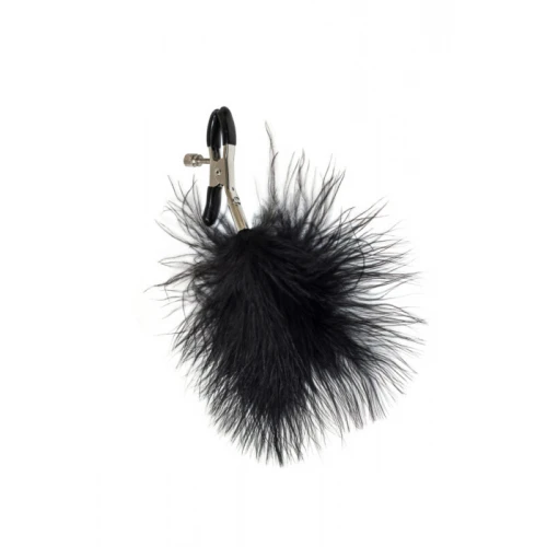 Tepelklemmen Met Vacht - Tepelklem Veertje - BDSM - Bondage - Luxe Verpakking - Party Hard - Euphoric - Zwart - Afbeelding 4
