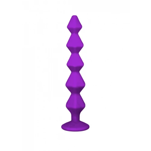 Anale Ketting Met Diamant - Lola Toys - Emotions - Beginner Beads - Buttplug met Kralen - Flexibele Anaal Ballen/ Kralen/ Ketting - Anal Beads - Anaalplug 100% Siliconen - Prostaat Stimulatie - P-Spot - Unisex - Buddy - Paars - Afbeelding 2