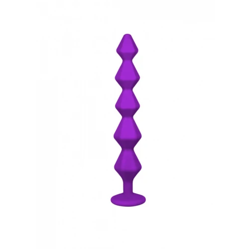 Anale Ketting Met Diamant - Lola Toys - Emotions - Beginner Beads - Buttplug met Kralen - Flexibele Anaal Ballen/ Kralen/ Ketting - Anal Beads - Anaalplug 100% Siliconen - Prostaat Stimulatie - P-Spot - Unisex - Chummy - Paars - Afbeelding 2