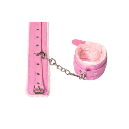 Aanpasbare Enkelboeien Met Vacht - Cuffs - BDSM - Bondage - Luxe Verpakking - Party Hard - Eternity - Roze - Afbeelding 4