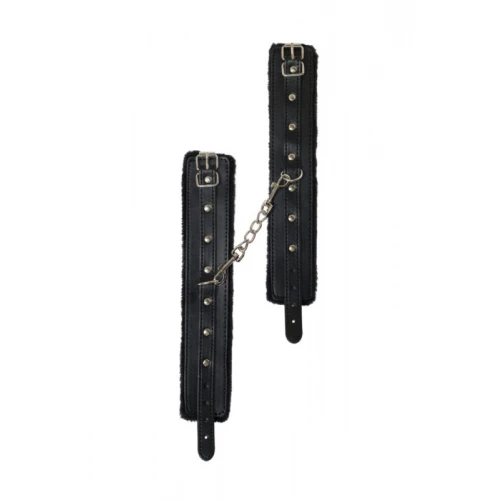 Aanpasbare Enkelboeien Met Vacht - Cuffs - BDSM - Bondage - Luxe Verpakking - Party Hard - Eternity - Zwart - Afbeelding 5