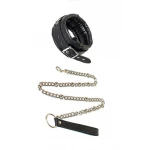 Verstelbare Halsband Met Ketting Riem - Collar - BDSM - Bondage - Luxe Verpakking - Party Hard - Fetish - Zwart - Afbeelding 4