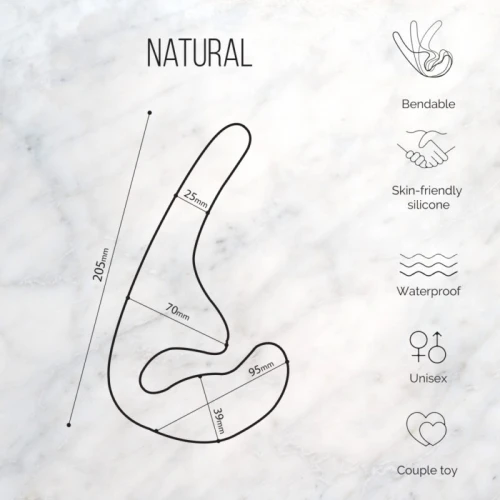 Anale Strapless Strap-on - Penetratie - Dildo - Clitoris Stimulator - 100% Silicone - Met ribbels - Flexibel - Natural Seduction - Zwart - Afbeelding 3