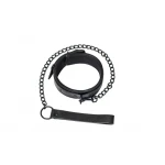 Leren Verstelbare Halsband Met Ketting Riem - Collar - BDSM - Bondage - Luxe Verpakking - Party Hard - Kinky - Zwart - Afbeelding 4
