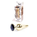 Gouden Buttplug Anale Plug met diamand - Zwart