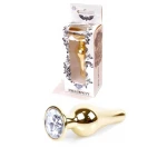 Gouden Buttplug Anale Plug met diamand - Clear