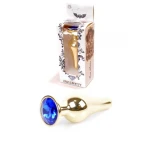 Gouden Buttplug Anale Plug met diamand - Dark Blauw