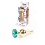 Gouden Buttplug Anale Plug met diamand - Groen