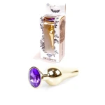 Gouden Buttplug Anale Plug met diamand - Paars