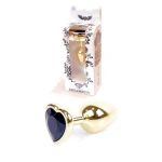 Gouden Buttplug Anale Plug met diamand Hartvormig - Zwart
