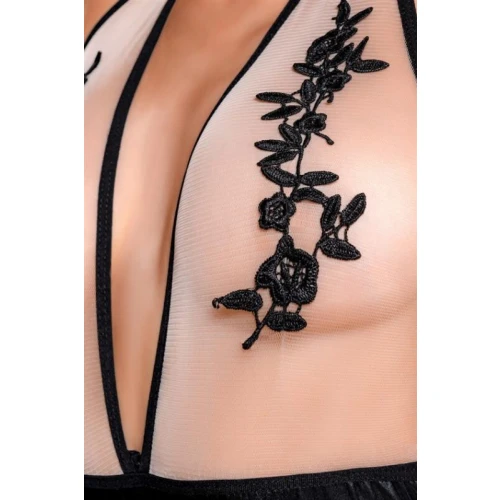 Glossy Wetlook body dress KIARA - Zwart - M - Afbeelding 7