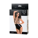 Glossy Wetlook body dress KIARA - Zwart - M - Afbeelding 2