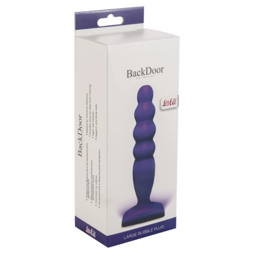 Anaal plug Groot Bubble Plug - Visgraatvormige anale stimulator - Lola Toys - BackDoor Edition - Dunne buttplug - Groot - 12,5cm x 3,2cm - Paars - Afbeelding 2