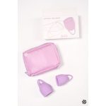 Menstruatiecup kit - 2 stuks (15 ML + 20 ML) - Medisch silicone - tot 12 uur bescherming - Reisverpakking - Maat M + S - Natural Wellness - Orchid - Lavendel - Afbeelding 2