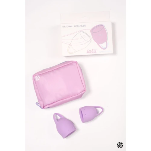 Menstruatiecup kit - 2 stuks (15 ML + 20 ML) - Medisch silicone - tot 12 uur bescherming - Reisverpakking - Maat M + S - Natural Wellness - Orchid - Lavendel - Afbeelding 2