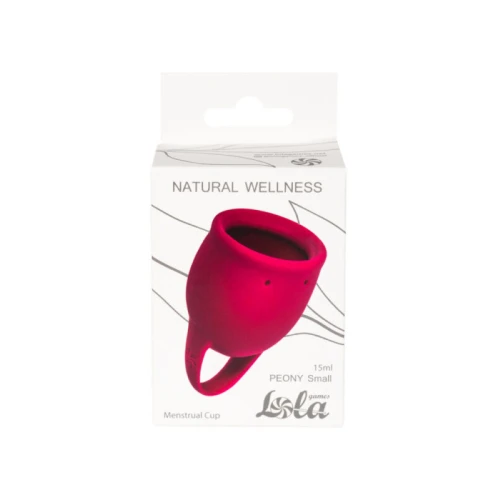 Menstruatiecup - 1 stuks (15 ML) - Medisch silicone - tot 12 uur bescherming - Maat S - Natural Wellness - Peony - Rood - Afbeelding 2