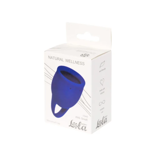 Menstruatiecup - 1 stuks (15 ML) - Medisch silicone - tot 12 uur bescherming - Maat S - Natural Wellness - Iris - Blauw