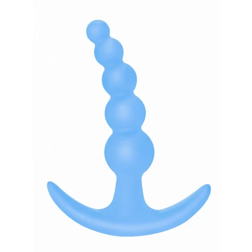 Lola Toys - First Time - Bubbles Anal Plug - Licht gebogen buttplug met Kralen - Anaal Beads Kralen Ketting - Prostaat Stimulatie - P-Spot - 100% Siliconen - Unisex - 11,5cm x 2,6cm - Blauw