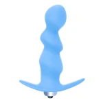 Lola Toys - First Time - Spiral Anal Plug - Spiraal vormige buttplug met vibratie - 7 functies - 100% Fluweel zacht siliconen - Anaalplug - 12cm x 2,6cm - Blauw