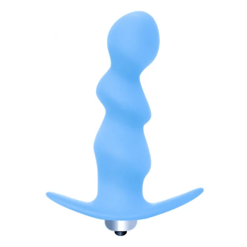 Lola Toys - First Time - Spiral Anal Plug - Spiraal vormige buttplug met vibratie - 7 functies - 100% Fluweel zacht siliconen - Anaalplug - 12cm x 2,6cm - Blauw