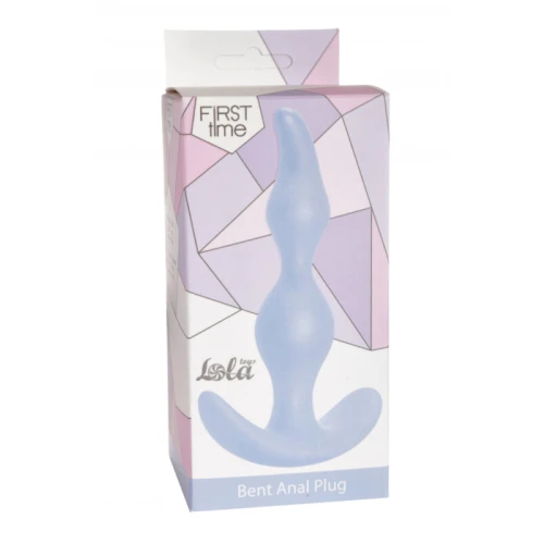 Lola Toys - First Time - Bent Anal Plug - Licht gebogen Buttplug - Anaalplug - Prostaat Stimulatie - P-Spot - 100% Fluweel zacht siliconen - Unisex - 13cm x 3cm - Blauw - Afbeelding 2