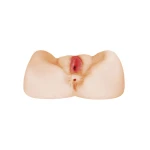 Realistische Masturbator met twee gaten - Extra zacht - Interne Textuur - Ftalaatvrij - Luxe verpakking - Satisfaction - Precious - Huidskleur - Afbeelding 3