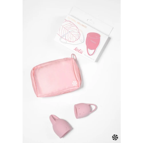 Menstruatiecup kit - 2 stuks (15 ML + 20 ML) - Medisch silicone - tot 12 uur bescherming - Reisverpakking - Maat M + S - Natural Wellness - Magnolia - Roze - Afbeelding 3
