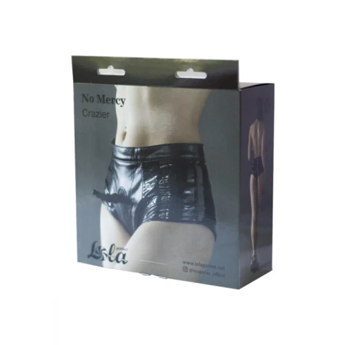 No Mercy - Crazier - Zwart slipje voor strapon met buttplug kit - Harnas - Sekstuigje inclusief anaalplug - Vegan kunstleer - M/L - Zwart - Afbeelding 3