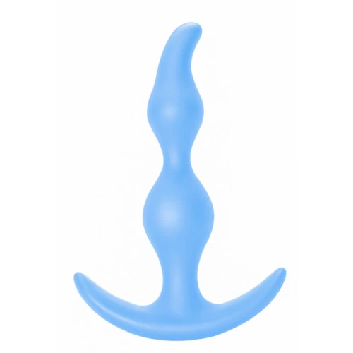 Lola Toys - First Time - Bent Anal Plug - Licht gebogen Buttplug - Anaalplug - Prostaat Stimulatie - P-Spot - 100% Fluweel zacht siliconen - Unisex - 13cm x 3cm - Blauw - Afbeelding 3