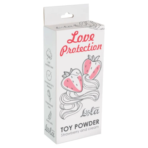 Toy powder - Toy Cleaner - Verzorging seksspeeltjes - Schoonmaken van sexspeeltjes -  Love Protection Strawberry and cream 30g - Afbeelding 2