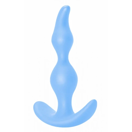 Lola Toys - First Time - Bent Anal Plug - Licht gebogen Buttplug - Anaalplug - Prostaat Stimulatie - P-Spot - 100% Fluweel zacht siliconen - Unisex - 13cm x 3cm - Blauw