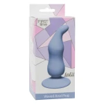 Lola Toys - First Time - Waved Anal Plug - Licht gebogen Buttplug met zuignap - Anaalplug - Prostaat Stimulatie - P-Spot - 100% Fluweel zacht siliconen - Unisex - 11cm x 3,1cm - Blauw - Afbeelding 2