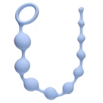 Lola Toys - First Time - Long Pleasure Chain - Buttplug met Kralen - Extra Lang - Flexibele Anaal Ballen/ Kralen/ Ketting met handgreep - Anal Beads - Anaalplug 100% Siliconen - Prostaat Stimulatie - P-Spot - Unisex - 35cm x 2,5cm - Blauw