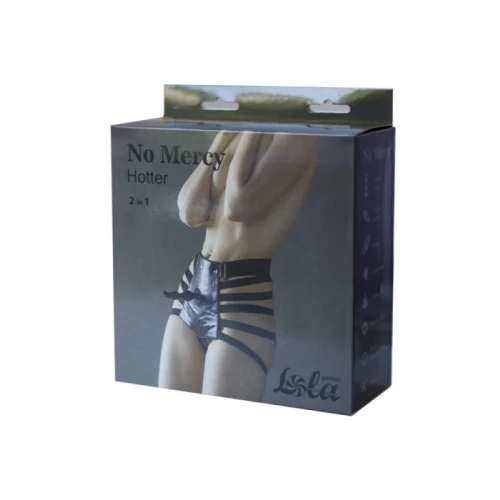 No Mercy - Hotter - Zwart slipje voor strapon met buttplug kit - Harnas - Sekstuigje inclusief anaalplug - Vegan kunstleer - M/L - Zwart - Afbeelding 2