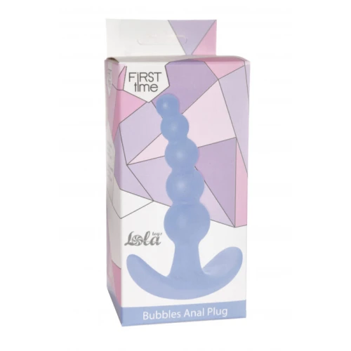 Lola Toys - First Time - Bubbles Anal Plug - Licht gebogen buttplug met Kralen - Anaal Beads Kralen Ketting - Prostaat Stimulatie - P-Spot - 100% Siliconen - Unisex - 11,5cm x 2,6cm - Blauw - Afbeelding 2