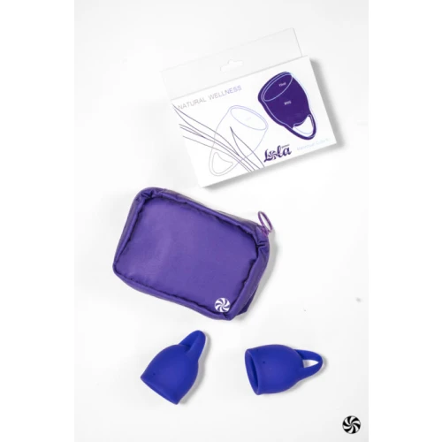 Menstruatiecup kit - 2 stuks (15 ML + 20 ML) - Medisch silicone - tot 12 uur bescherming - Reisverpakking - Maat M + S - Natural Wellness - Iris - Blauw - Afbeelding 3