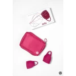 Menstruatiecup kit - 2 stuks (15 ML + 20 ML) - Medisch silicone - tot 12 uur bescherming - Reisverpakking - Maat M + S - Natural Wellness - Peony - Rood - Afbeelding 3