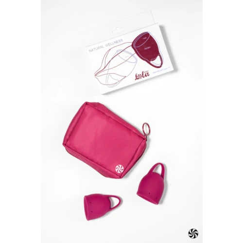 Menstruatiecup kit - 2 stuks (15 ML + 20 ML) - Medisch silicone - tot 12 uur bescherming - Reisverpakking - Maat M + S - Natural Wellness - Peony - Rood - Afbeelding 3