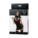 Glossy - Fetish Lingerie - Glanzende jurk - Zwart - M