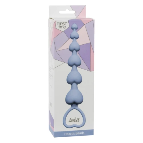 Lola Toys - First Time - Beginner Beads - Buttplug met Kralen - Flexibele Anaal Ballen/ Kralen/ Ketting met handgreep - Anal Beads - Anaalplug 100% Siliconen- Prostaat Stimulatie - P-Spot - Unisex - 18cm x 6cm - Blauw - Afbeelding 2