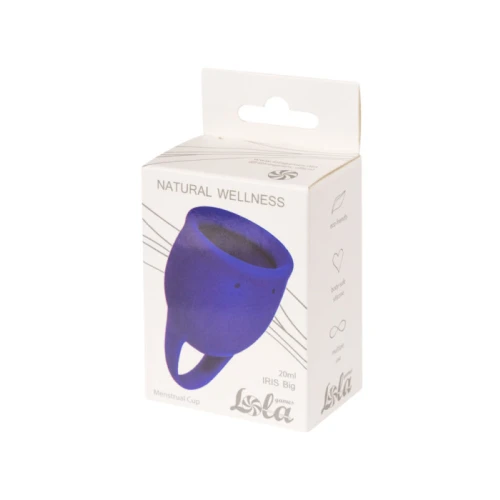 Menstruatiecup - 1 stuks (20 ML) - Medisch silicone - tot 12 uur bescherming - Maat M - Natural Wellness - Iris - Blauw