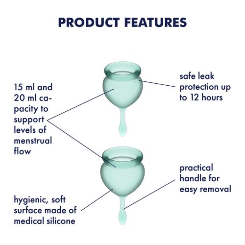 Satisfyer - Feel good Menstrual Cup - Donkergroen - Afbeelding 3