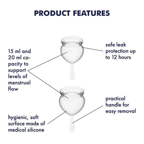 Satisfyer - Feel good Menstrual Cup - Transparant - Afbeelding 3