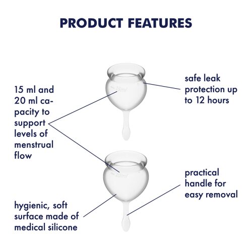 Satisfyer - Feel good Menstrual Cup - Transparant - Afbeelding 3