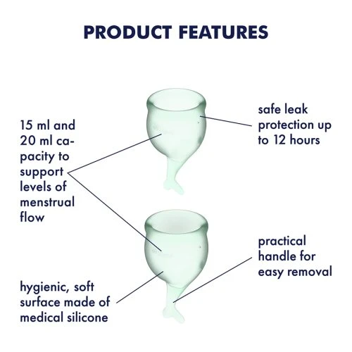 Satisfyer - Feel secure Menstrual Cup - Lichtgroen - Afbeelding 3