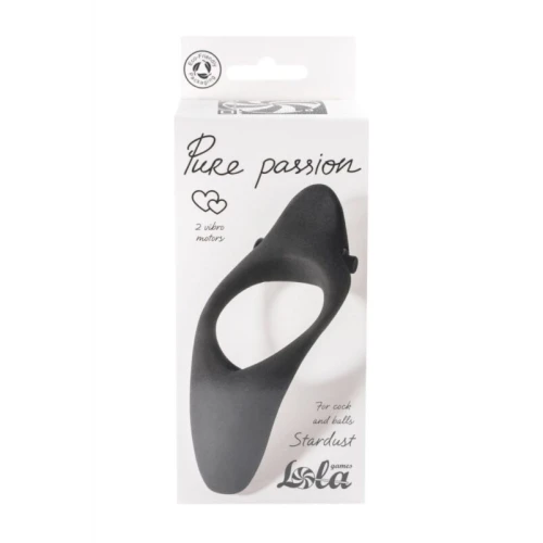 Erectie Vibrerende Cockring Pure Passion Stardust Zwart - Afbeelding 3
